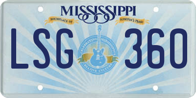 MS license plate LSG360