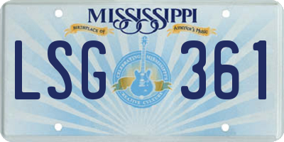 MS license plate LSG361