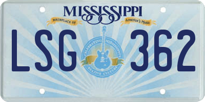 MS license plate LSG362
