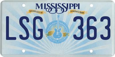 MS license plate LSG363