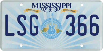 MS license plate LSG366