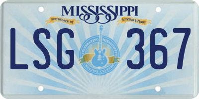 MS license plate LSG367