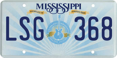 MS license plate LSG368