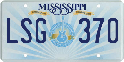 MS license plate LSG370
