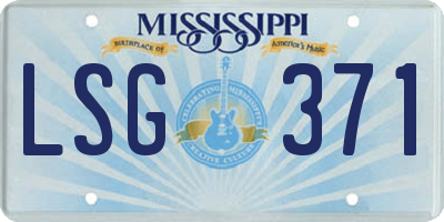 MS license plate LSG371