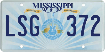 MS license plate LSG372