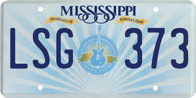 MS license plate LSG373