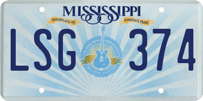 MS license plate LSG374
