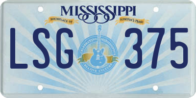 MS license plate LSG375