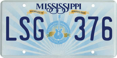 MS license plate LSG376