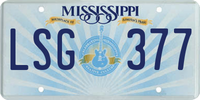 MS license plate LSG377