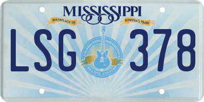 MS license plate LSG378