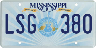 MS license plate LSG380