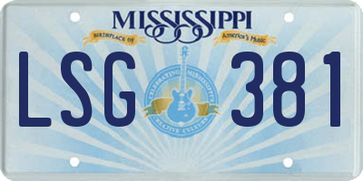 MS license plate LSG381