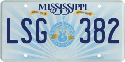 MS license plate LSG382