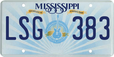 MS license plate LSG383