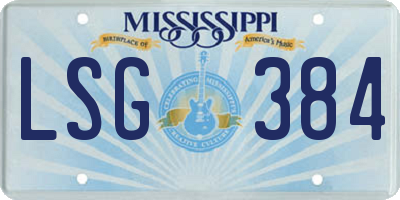 MS license plate LSG384