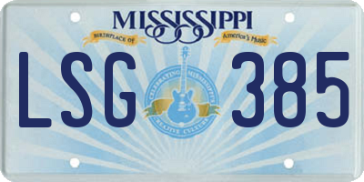 MS license plate LSG385