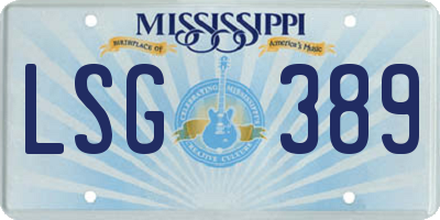 MS license plate LSG389
