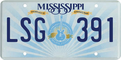 MS license plate LSG391