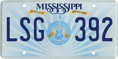 MS license plate LSG392