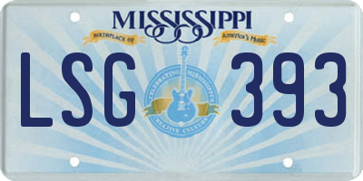 MS license plate LSG393