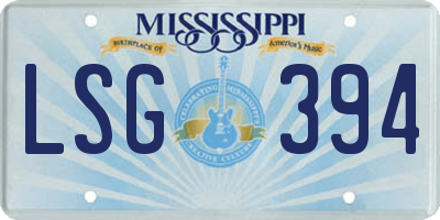 MS license plate LSG394