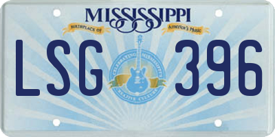 MS license plate LSG396