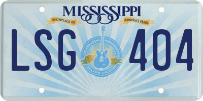 MS license plate LSG404