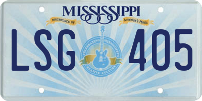 MS license plate LSG405