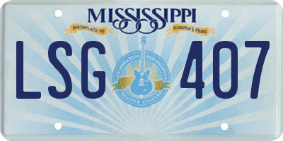 MS license plate LSG407