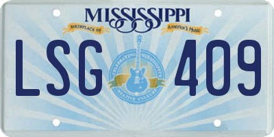 MS license plate LSG409