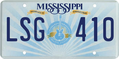 MS license plate LSG410