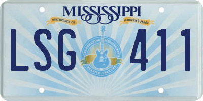 MS license plate LSG411