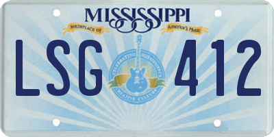 MS license plate LSG412