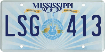 MS license plate LSG413