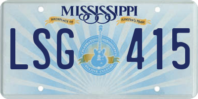 MS license plate LSG415