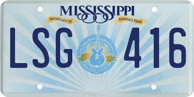 MS license plate LSG416