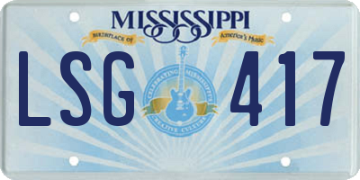 MS license plate LSG417