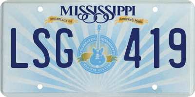 MS license plate LSG419