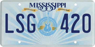MS license plate LSG420