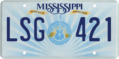 MS license plate LSG421