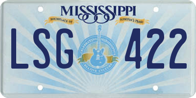 MS license plate LSG422