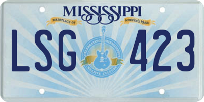 MS license plate LSG423