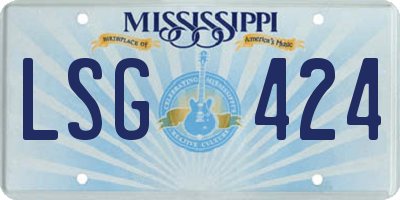 MS license plate LSG424