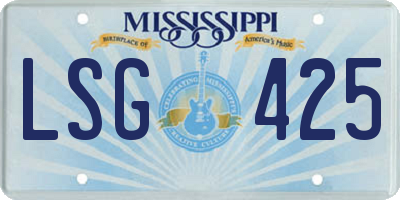 MS license plate LSG425