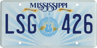 MS license plate LSG426
