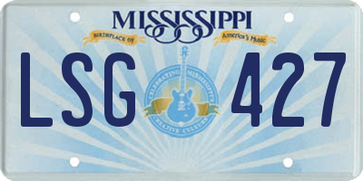 MS license plate LSG427