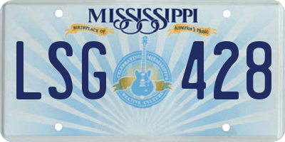 MS license plate LSG428