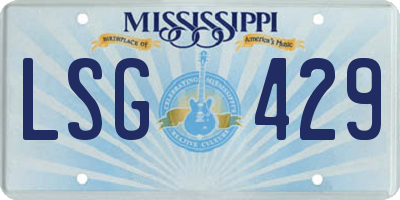 MS license plate LSG429